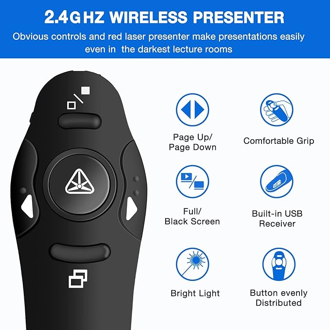 Presentation Clicker Wireless Presenter Remote USB Control Powerpoint PPT - Image 2