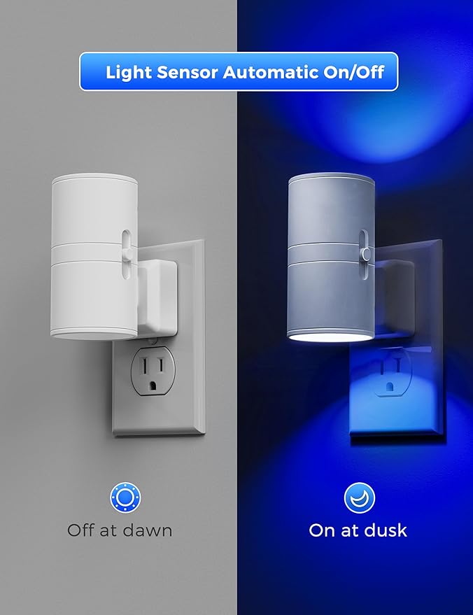 L LOHAS LED Night Light, 2 Pack Bluey Night Light, Plug into Wall, Calm Blue - Image 3
