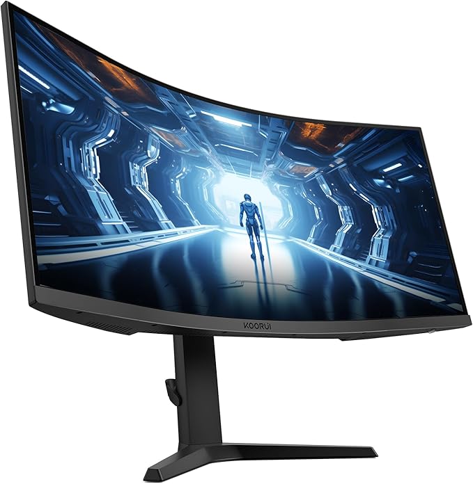 KOORUI 34-inch Curved Ultrawide WQHD 3440×1440 Gaming Monitor, 180Hz 1000R- - Image 11