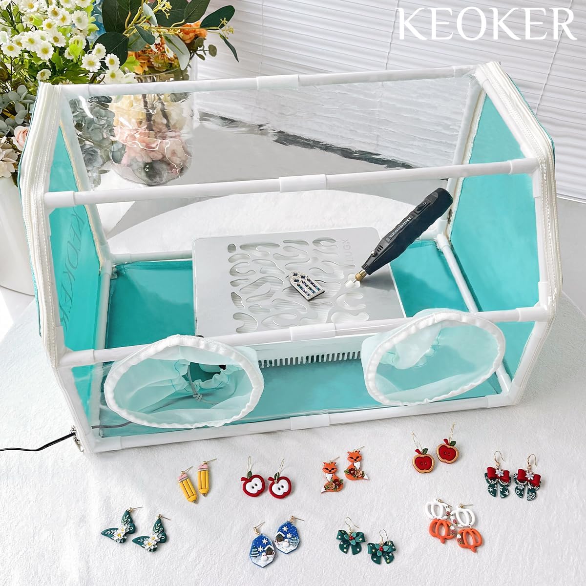 keoker fully enclosed sanding dust-proof cabinet with transparent, package contents