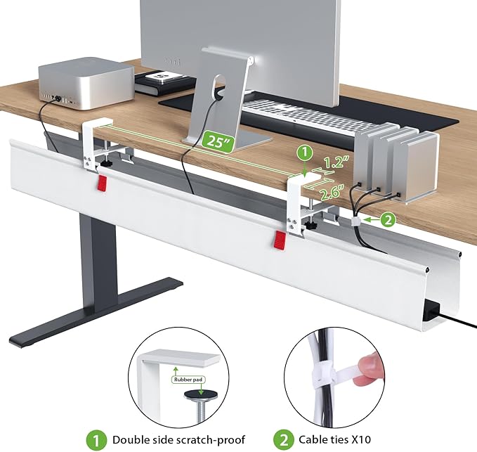 KEEGH Extra Large 48" Under Desk Cable Management Tray - Image 3