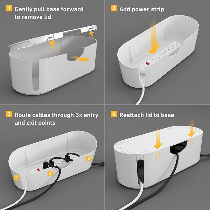 D-Line Cable Management Box, Power Strip Holder, Floor Outlet Hider, Desk Cord - Image 9