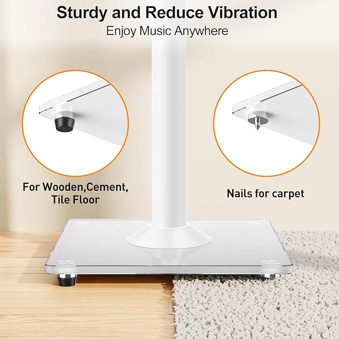 ELIVED Universal Speaker Stands Height Adjustable 28"-37.4", Bookshelf Speaker - Image 3