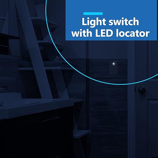 LIDER Minimalist Design Matte Finish Lighted Decorator Switch, Frameless Paddle - Image 5