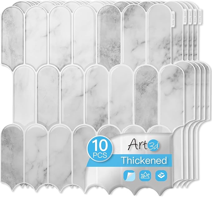 Art3d 12 x 12 Inch Heavy-Duty Peel and Stick Backsplash, Self-adhesive Wall by Art3d