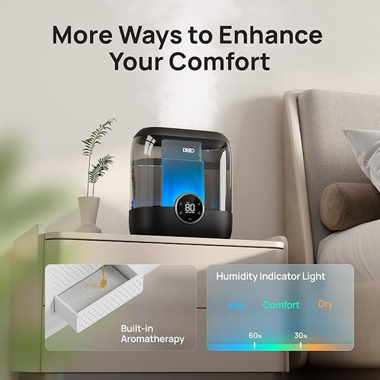 DREO 6L Top Fill Humidifiers for Bedroom, 60H Runtime 28 dB Quiet Supersized - Image 5