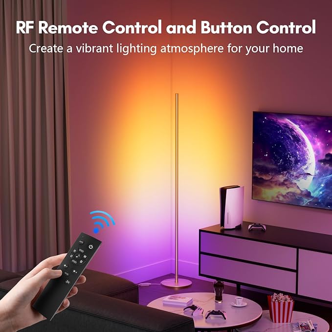 luckystyle Smart RGB Corner Floor Lamp, Bright LED Tall Modern Floor Lamp - Image 3