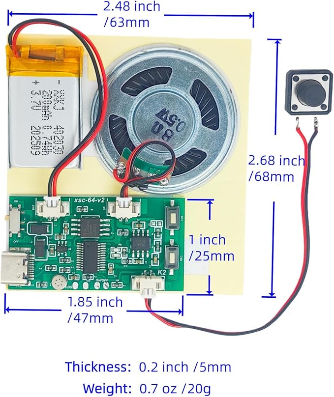 2pcs DIY Audio Recorder and Player kit, Record standalone or Download Music via - Image 7