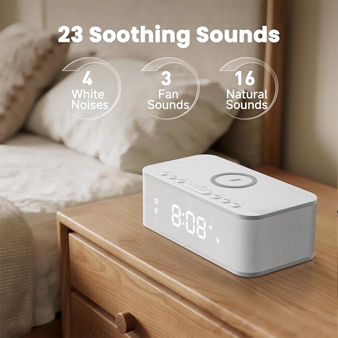 Fansbe Direct Digital Alarm Clock White Noise, Loud Digital Alarm Clocks - Image 4