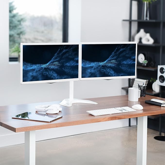 VIVO Dual LED LCD Monitor Mount, Free-Standing Desk Stand - Image 2