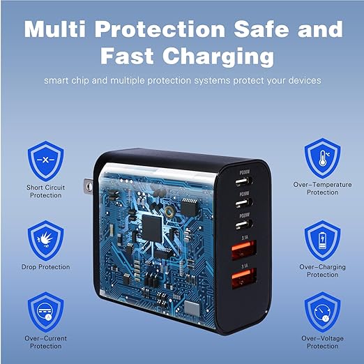 USB C Super Fasr Charger Block, 60W 5Port iPhone Charger Fast Charging - Image 5