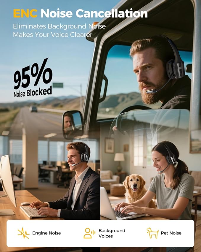 Trucker Bluetooth Headset, Wireless Headset - Image 2