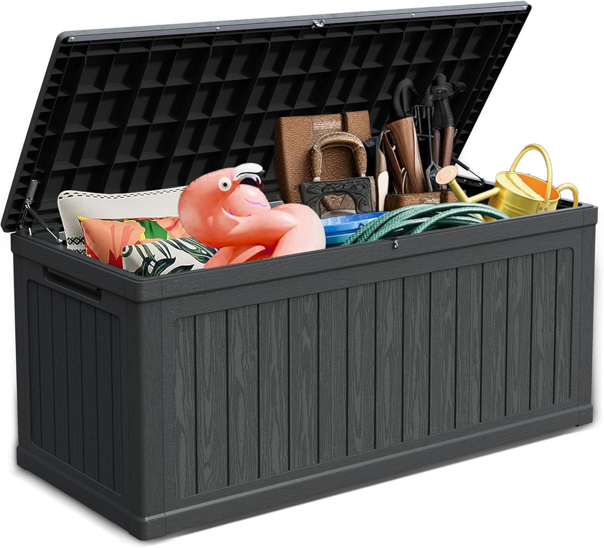 320 gallon outdoor storage deck box, waterproof resin, main product view