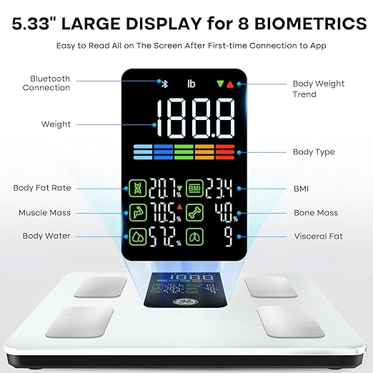 GE Smart Scale for Body Weight, Muscle Mass, Digital Bathroom Scales 500lbs - Image 2