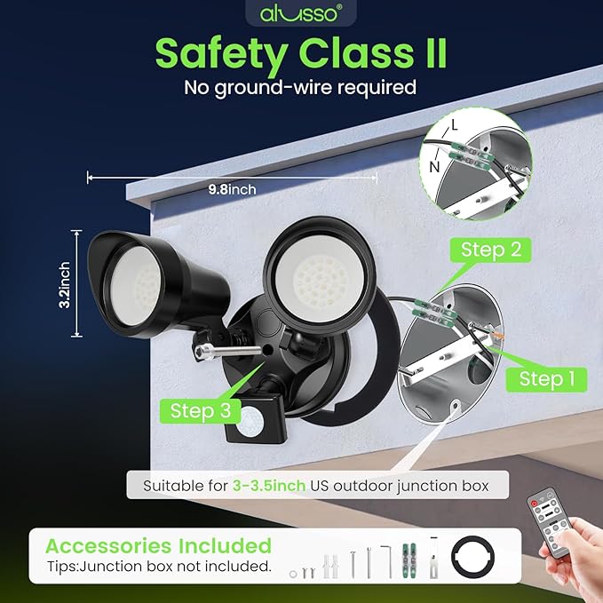 ALUSSO LED Security Lights Motion Sensor, 25W 2000LM Flood Lights Outdoor - Image 8