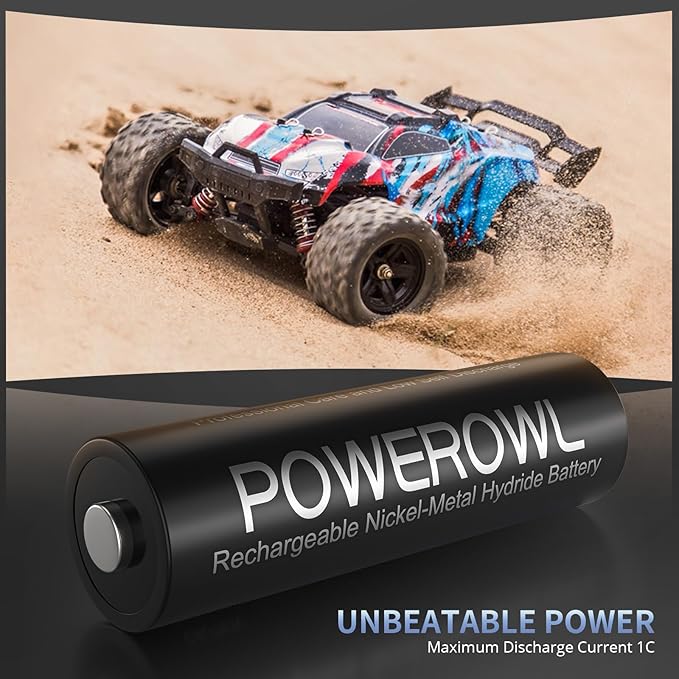 POWEROWL AA Batteries Rechargeable Kit, High Capacity 2800mAh 1200 Cycles 1.2V - Image 5