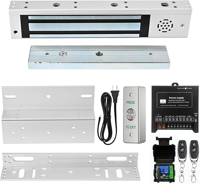 Door Access Control System Inswinging 600lbs Magnetic Lock Kit Build-in Alarm by YUHANUS