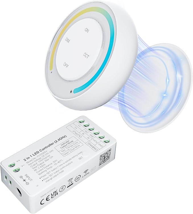 PAUTIX Single Color+CCT LED Controller Magnetic Panel Dimmer, 2.4G RF Wireless by PAUTIX