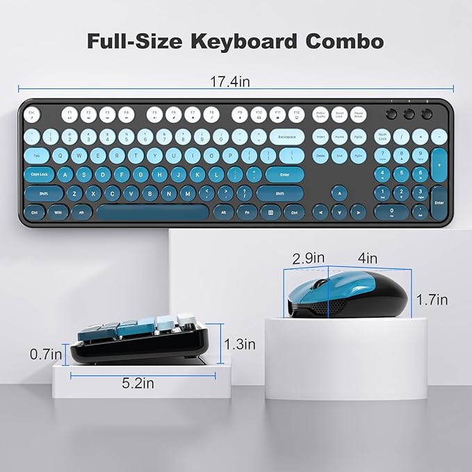 MOFII Wireless Keyboard and Mouse Combo, Full Size 2.4G Plug and Play - Image 7