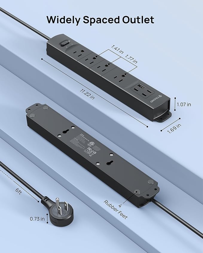 TROND 360° Rotating Plug Surge Protector, Power Strip - Image 8
