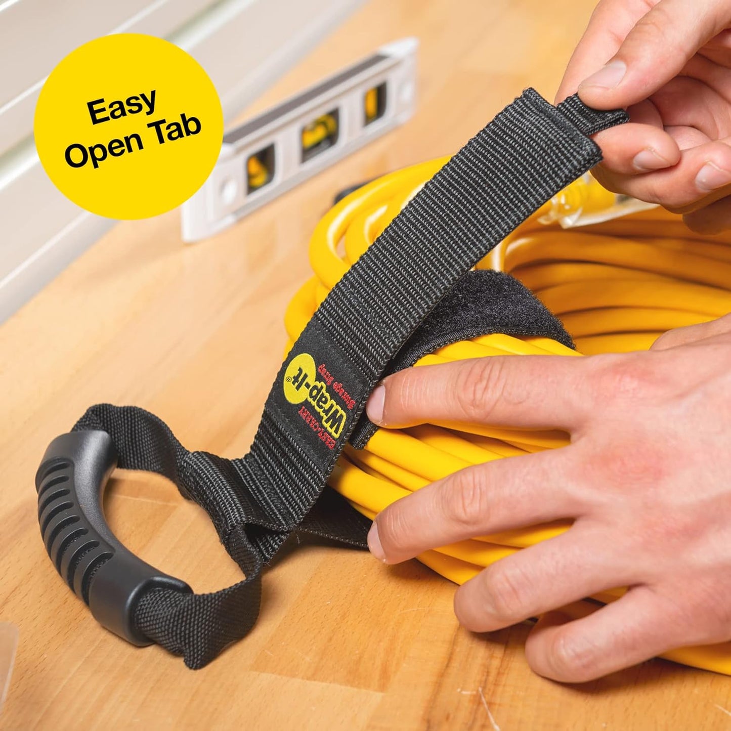 Easy-Carry Wrap-It Storage Straps - 22" (2-Pack) | Heavy-Duty Hook and Loop Cord Carrying Strap, Hanger, and Organizer with Handle for Pool Hoses, Garden Hoses, Cords, Cables