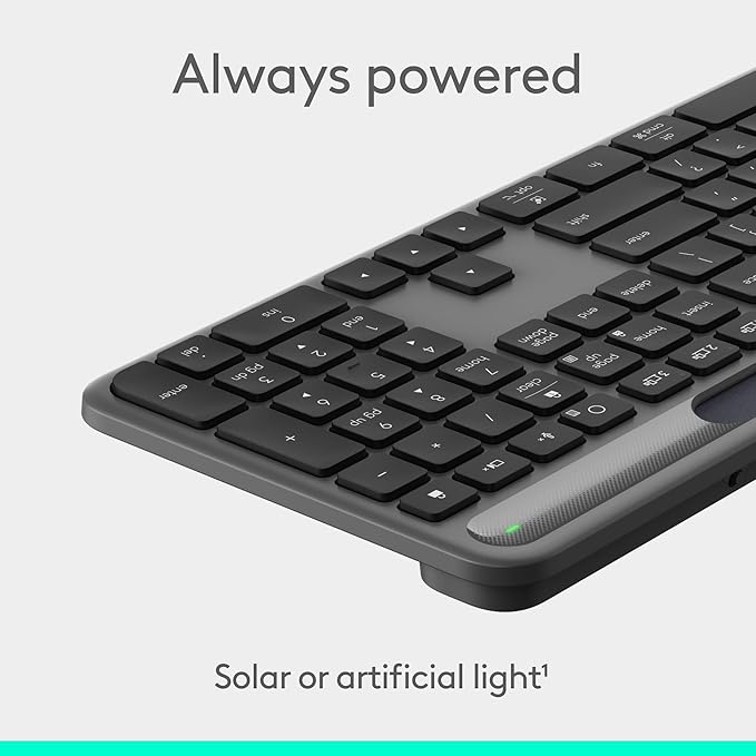Logitech Signature Slim Solar+ Wireless Bluetooth Keyboard K980, Solar and - Image 2