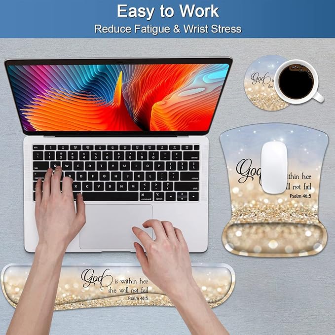 Keyboard Wrist Rest and Mouse Pad Wrist Support Set - Image 4