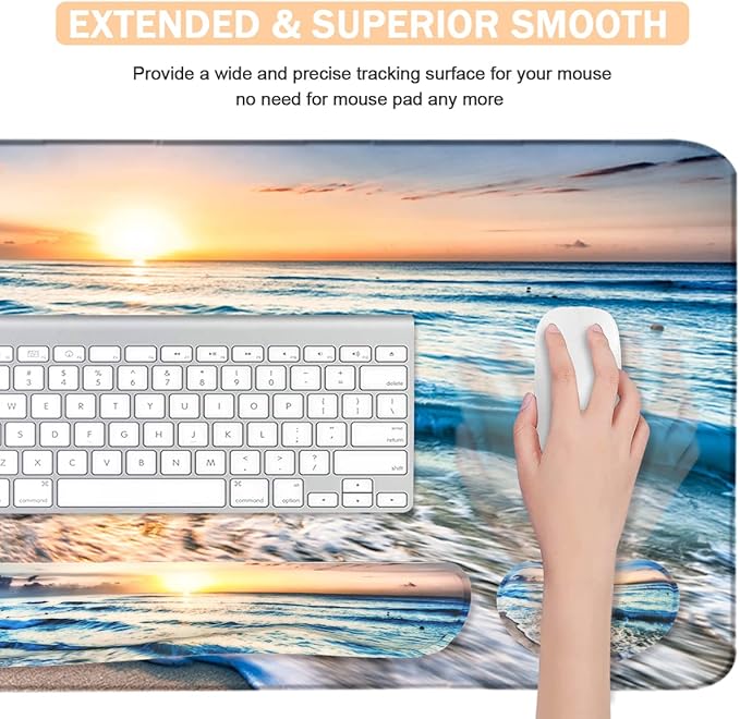 4-in-1 Large Gaming Mouse Pad, Keyboard Wrist Rest Pad & Wrist Support Mousepad - Image 4