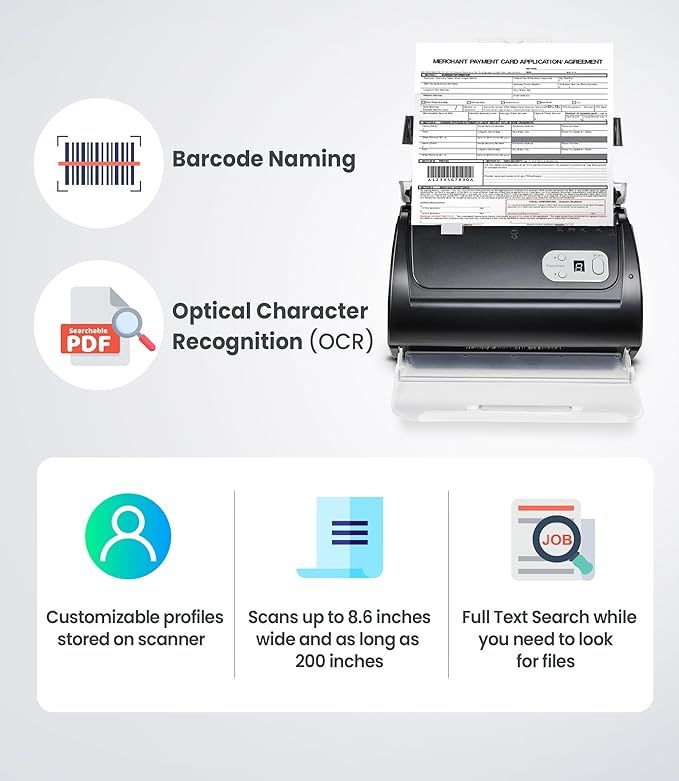 Plustek PS188 High Speed Double-Sided Color Document Scanner, - Image 3