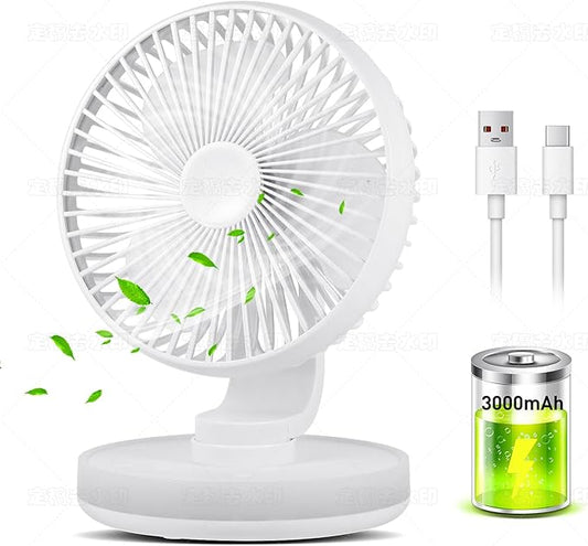 MAWFOZIN Small Desk Fan With Night Light, Auto Oscillating Table Fan With by MAWFOZIN