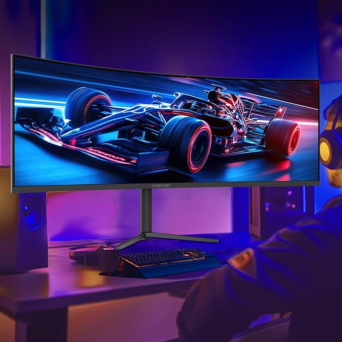 Amzfast 49 Inch Curved Monitor 120Hz DQHD 5120x1440p Ultrawide Gaming Monitor - Image 11