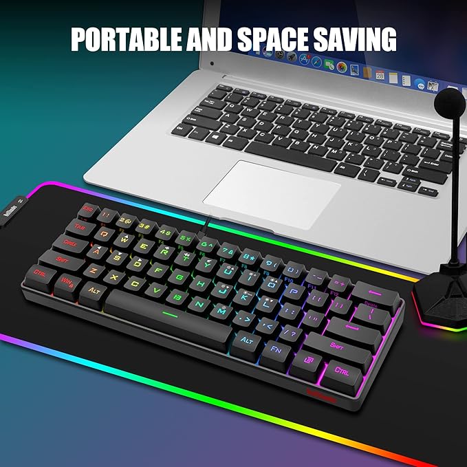 RedThunder 60% Gaming Keyboard and Mouse Combo, Ultra-Compact 61 Keys RGB - Image 7