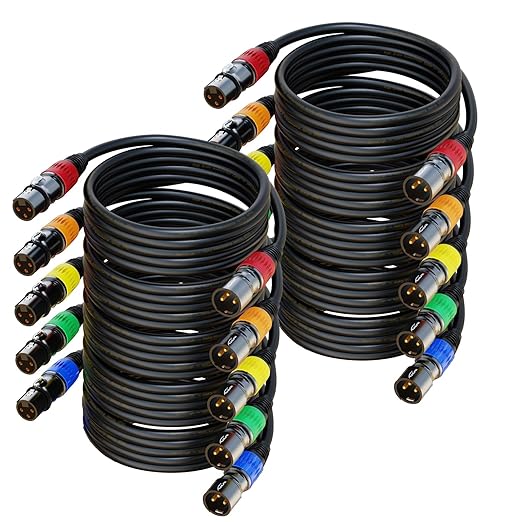 AuxLink XLR Cables 50FT 10Packs, XLR Microphone Cable Male to Female by AuxLinkcable