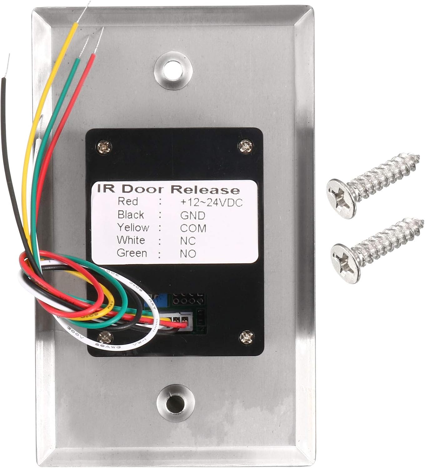 uxcell IR No Touch Door Release Exit Button NO/NC/COM Sensor Switch w LED Indicator for Access Control 115mmx70mm Panel 12V 3A