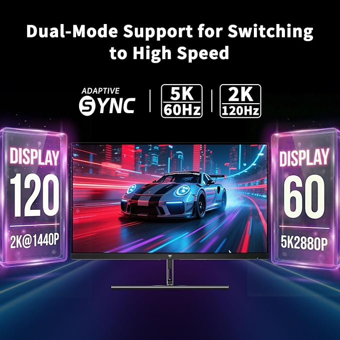KTC 5K Monitor 27 Inch: Dual Mode 5K @60Hz / 2K@160Hz Computer Monitor - Image 4