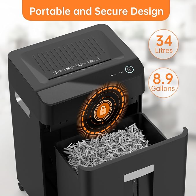 24-Sheet Cross Cut P-4 Security Paper Shredder - Image 8
