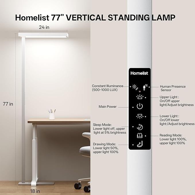 Homelist SKY1 Superlight 150W Full Spectrum Eye Protection Floor Lamp, 13000LM - Image 6
