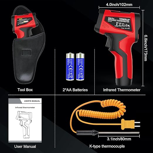 Infrared Thermometer Temperature Gun, TEMIRUP Digital IR Laser Thermometer - Image 9