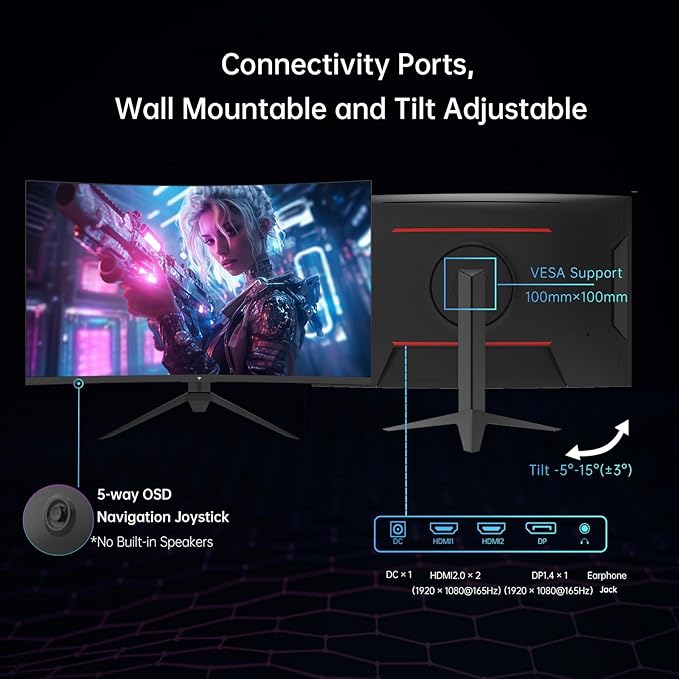 KTC 32 Inch FHD 1080p Curved Gaming Monitor - Image 5