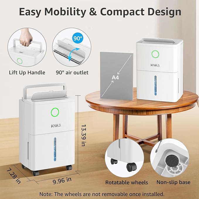 KNKA 1600 sq.ft Dehumidifier for Basement, Max 21 Pint Dehumidifiers for Home - Image 8