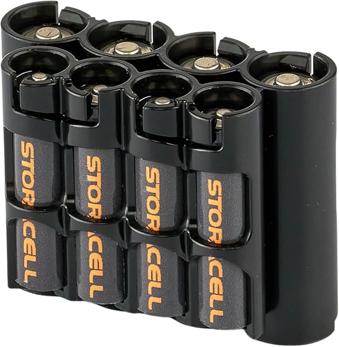 Storacell AA + AAA Combo Battery Storage Caddy and Dispenser, Holds 4 AA + 4 by Storacell