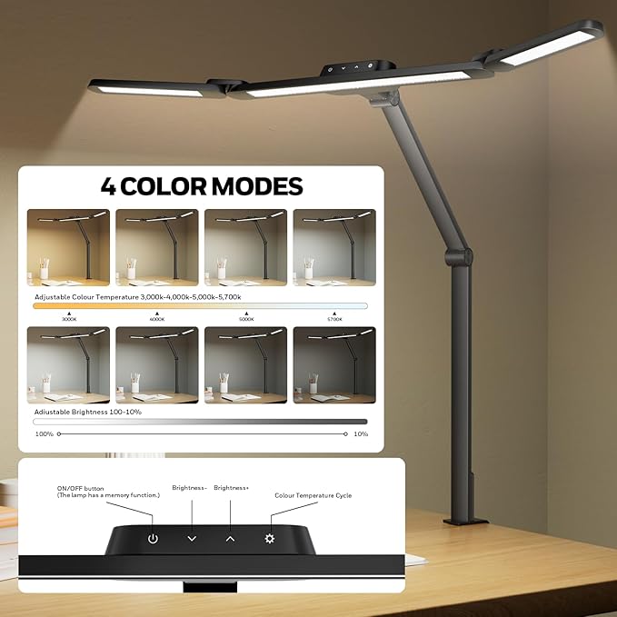 Honeywell Wide Desk Lamp with Clamp - Image 5