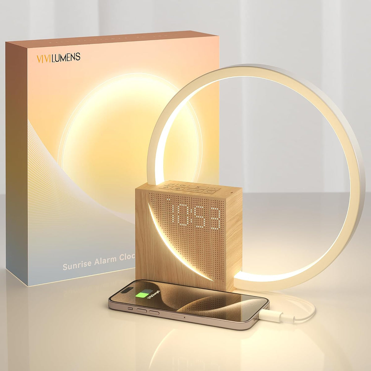 Vivilumens Sunrise Alarm Clock for Heavy Sleepers Adults, Wake-up Light