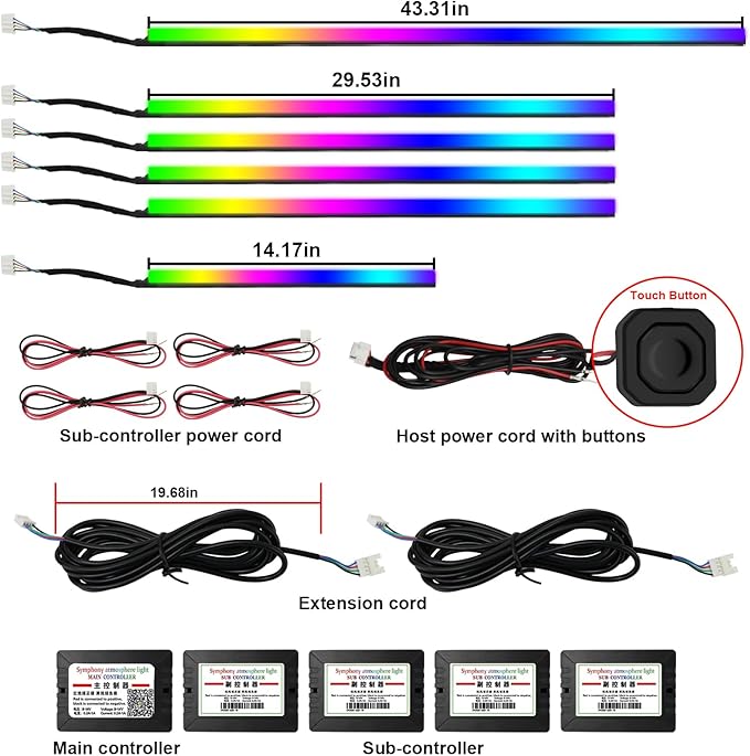 Dreamcolor Acrylic Interior Car Lights, AMKI Car LED Strip Light - Image 4