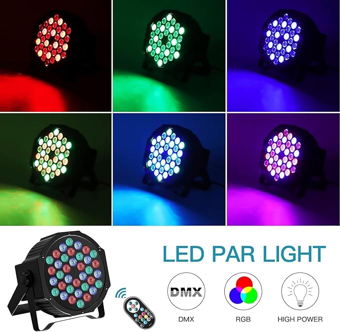 LED Par Lights 36 LED Stage Lights 7 Modes RGB DJ Light - Image 2
