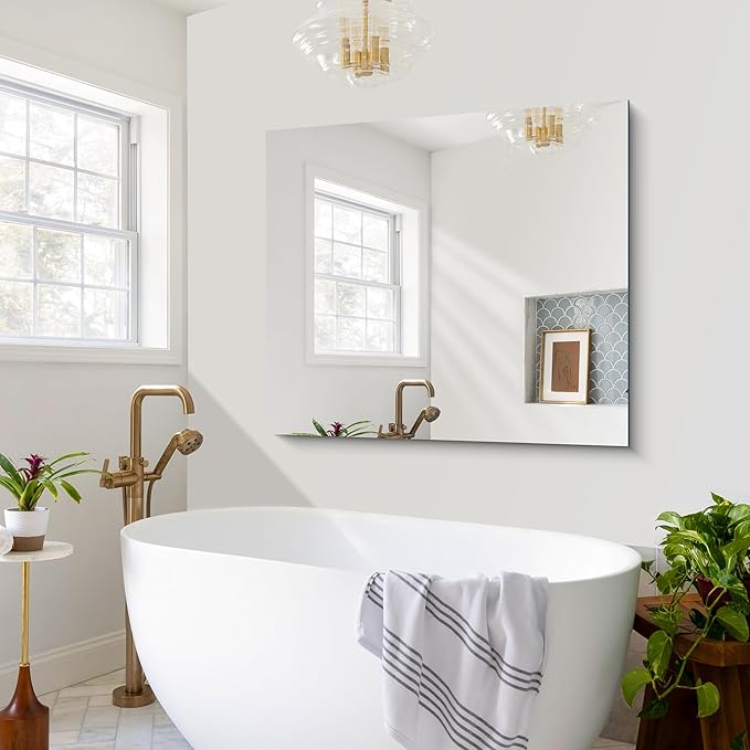 CILIBER Frameless Mirror, 36x40 inch Bathroom Mirrors - Image 3