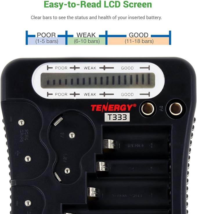 Tenergy T-333 Universal Battery Tester, LCD Display, Cell Checker, - Image 4