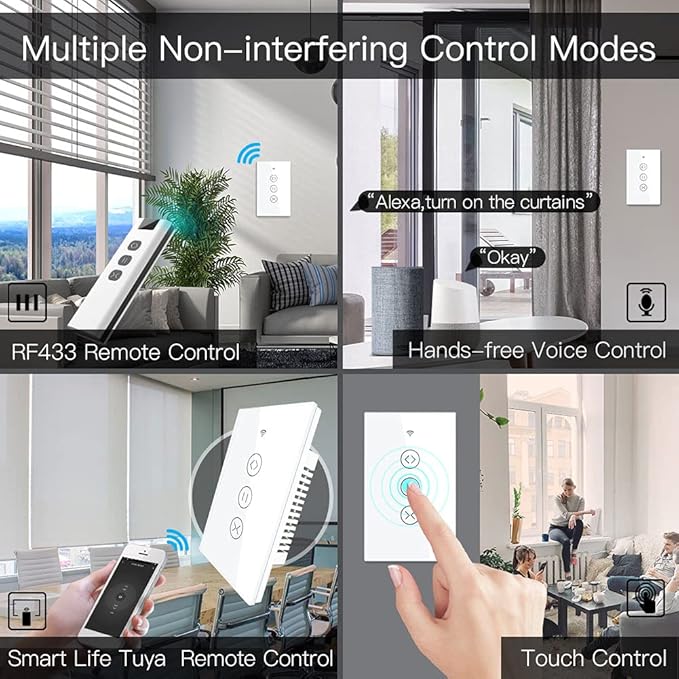 MOES WiFi Smart Curtain Switch Motorized Roller Blinds Shutter Switch, Smart - Image 4