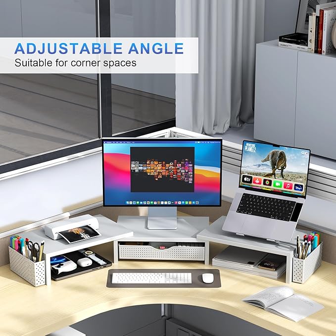 gianotter Dual Monitor Stand Riser, Desk Organizer - Image 4