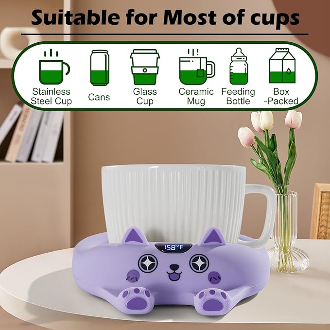 PUSEE Coffee Mug Warmer with Auto Shut Off, 3 Temp Control, Candle Warmer Plate - Image 3